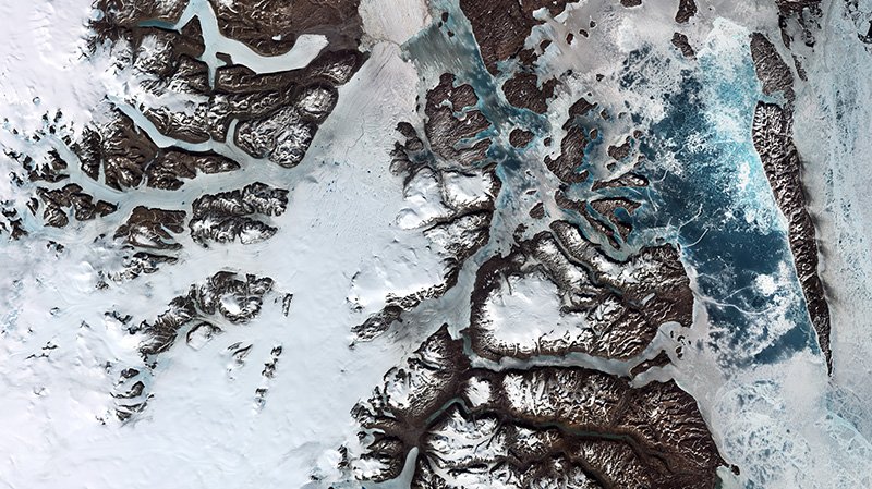 Sentinel-2 image looking at Northeast Greenland National Park